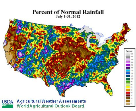 USDA Rainfall Map 2012